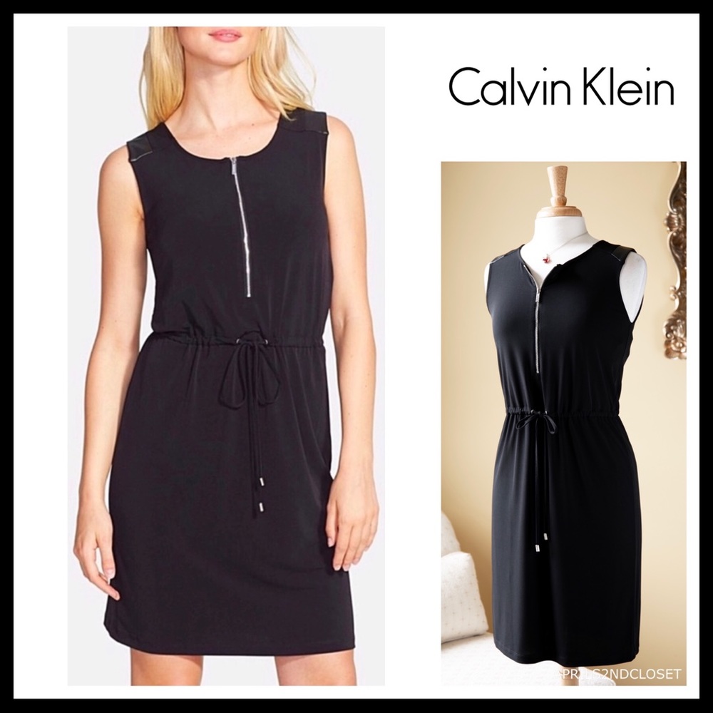CK CALVIN KLEIN BLACK TANK SHEATH SHIFT DRESS A2C - Picture 8 of 8